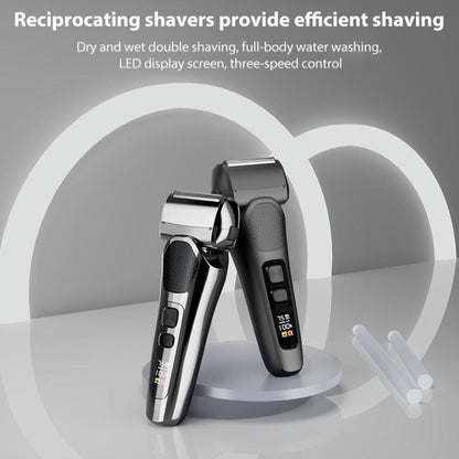 Full Body Washable LED Digital Display Reciprocating Electric Shaver(Exclusive Black) by bashfashion