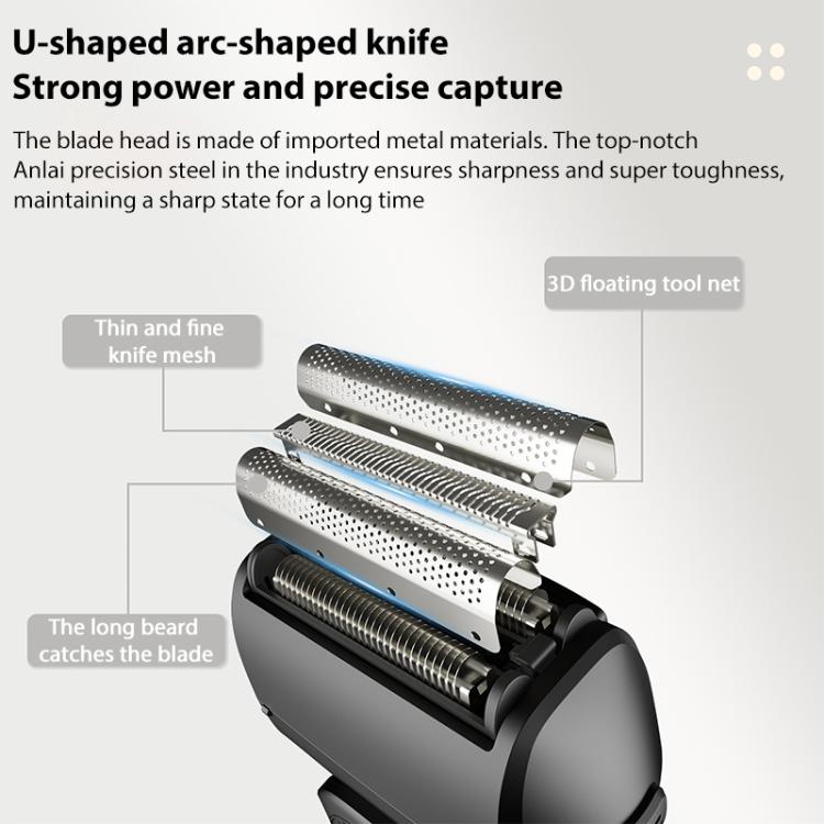 Full Body Washable LED Digital Display Reciprocating Electric Shaver(Exclusive Black + 1 Set of Blades) by bashfashion