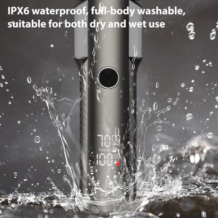 Five-blade Full Body Washable LED Digital Display Reciprocating Electric Shaver(Grey) by bashfashion