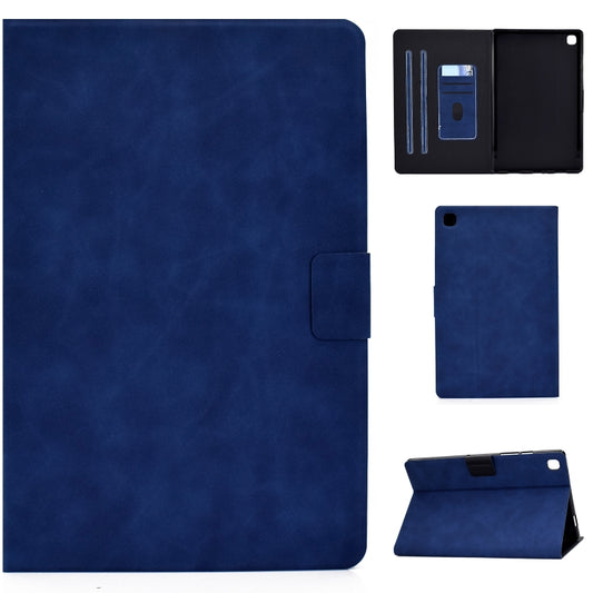 For Samsung Galaxy Tab A7 (2020) T500 Cowhide Texture Horizontal Flip Leather Case with Holder & Card Slots & Sleep / Wake-up(Blue) by bashfashion