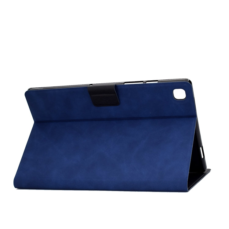 For Samsung Galaxy Tab A7 (2020) T500 Cowhide Texture Horizontal Flip Leather Case with Holder & Card Slots & Sleep / Wake-up(Blue) by bashfashion