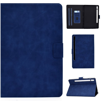 For Samsung Galaxy Tab S8 / Galaxy Tab S7 11.0 T870 Cowhide Texture Horizontal Flip Leather Case with Holder & Card Slots & Sleep / Wake-up(Blue) by bashfashion