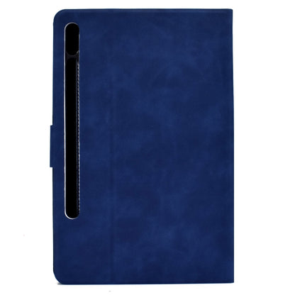 For Samsung Galaxy Tab S8 / Galaxy Tab S7 11.0 T870 Cowhide Texture Horizontal Flip Leather Case with Holder & Card Slots & Sleep / Wake-up(Blue) by bashfashion