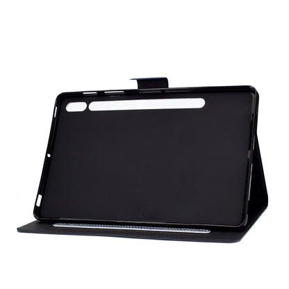 For Samsung Galaxy Tab S8 / Galaxy Tab S7 11.0 T870 Cowhide Texture Horizontal Flip Leather Case with Holder & Card Slots & Sleep / Wake-up(Blue) by bashfashion