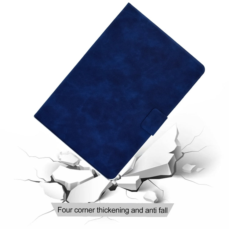 For Samsung Galaxy Tab S8 / Galaxy Tab S7 11.0 T870 Cowhide Texture Horizontal Flip Leather Case with Holder & Card Slots & Sleep / Wake-up(Blue) by bashfashion