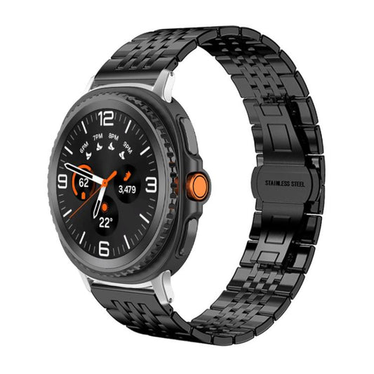 For Samsung Galaxy Watch Ultra / Ultra 2025 xDfind Seven-bead Solid Stainless Steel Watch Band(Black) by xDfind