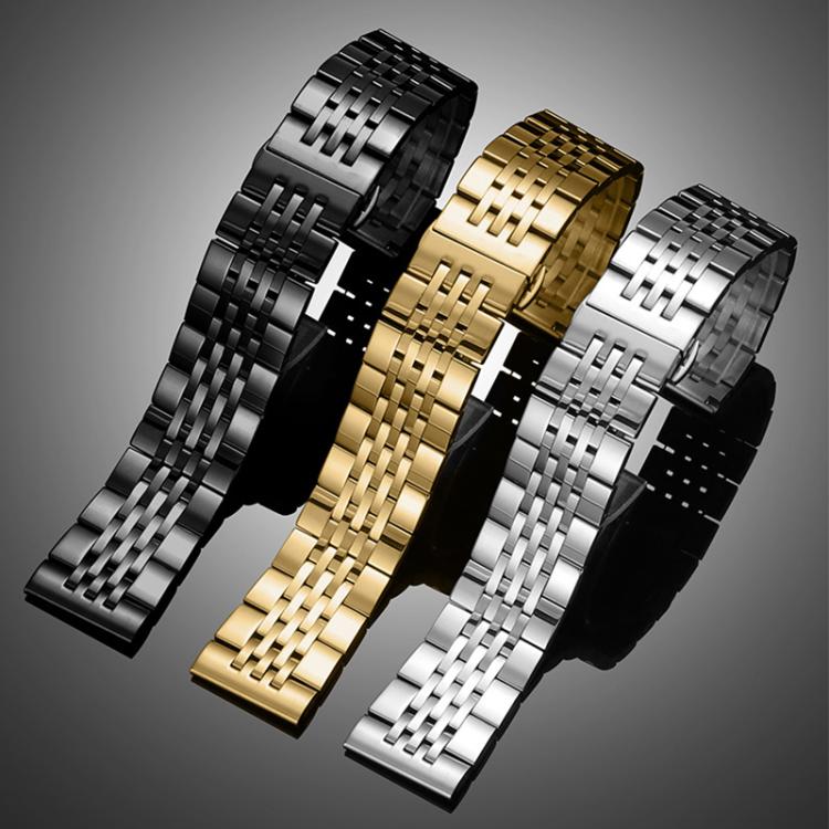 For Apple Watch 38 / 40 / 41 / S10 42mm 20mm xDfind Seven-bead Solid Stainless Steel Watch Band(Gold) by xDfind