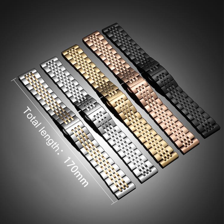 For Apple Watch 42 / 44 / 45 / 46 / 49mm 22mm xDfind Seven-bead Solid Stainless Steel Watch Band(Gold) by xDfind