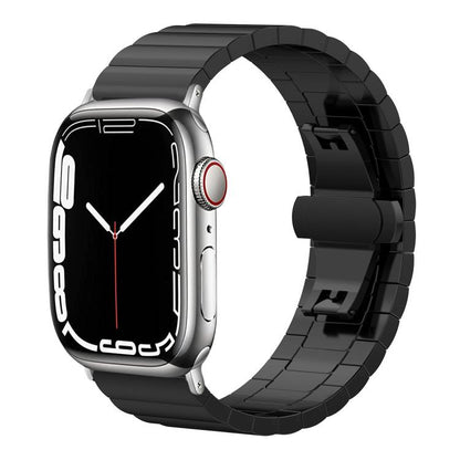 For Apple Watch 38 / 40 / 41 / S10 42mm 20mm xDfind One-bead Bamboo Solid Stainless Steel Watch Band(Black) by xDfind