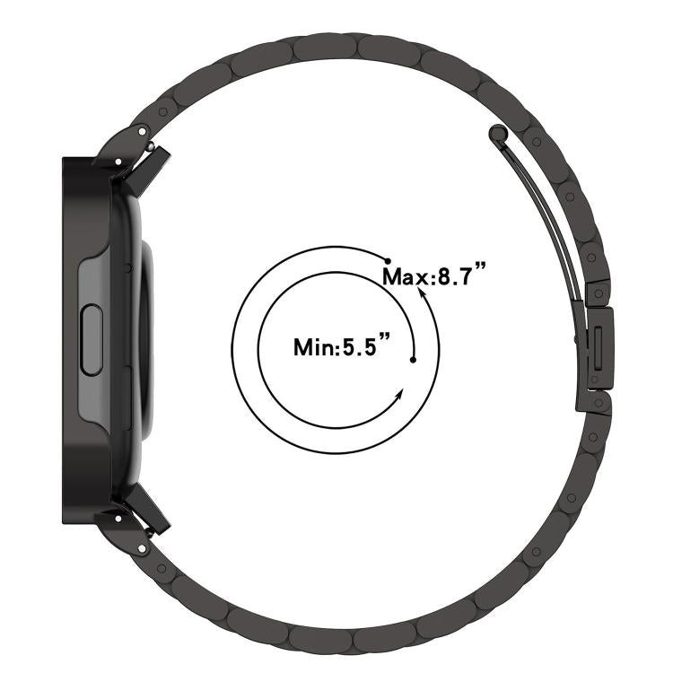 For Apple Watch 42 / 44 / 45 / 46 / 49mm 22mm xDfind One-bead Bamboo Solid Stainless Steel Watch Band(Black) by xDfind