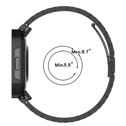 For Apple Watch 42 / 44 / 45 / 46 / 49mm 22mm xDfind One-bead Bamboo Solid Stainless Steel Watch Band(Black) by xDfind
