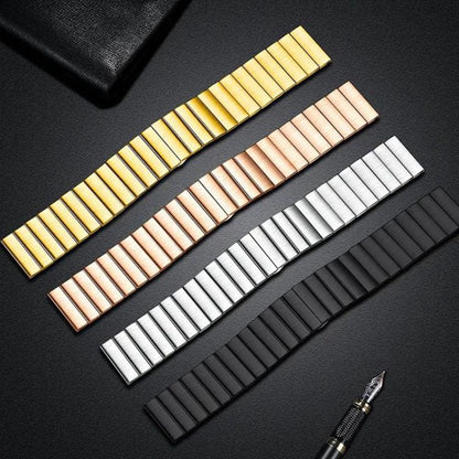 For Apple Watch 42 / 44 / 45 / 46 / 49mm 22mm xDfind One-bead Bamboo Solid Stainless Steel Watch Band(Black) by xDfind