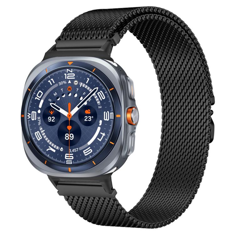For Samsung Galaxy Watch Ultra / Ultra 2025 xDfind Milanese Parachute Buckle Stainless Steel Watch Band(Black) by xDfind