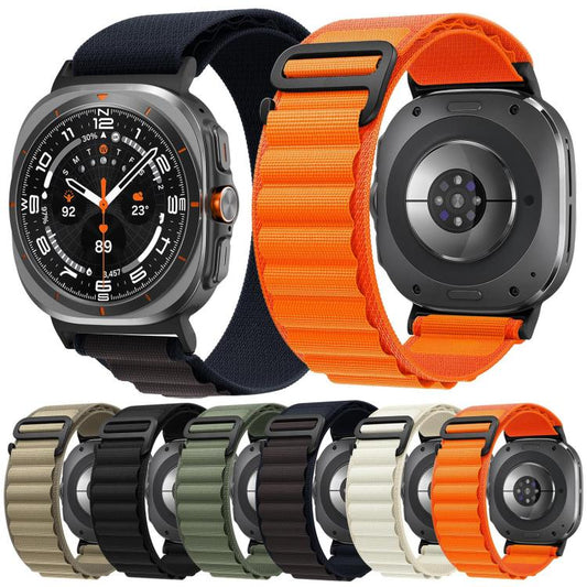 For Samsung Galaxy Watch Ultra 47mm / Ultra 2025 xDfind Black Buckle Loop Nylon Watch Band(Orange) by xDfind