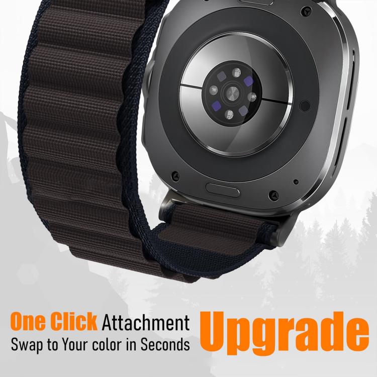 For Samsung Galaxy Watch Ultra 47mm / Ultra 2025 xDfind Black Buckle Loop Nylon Watch Band(Midnight Blue) by xDfind