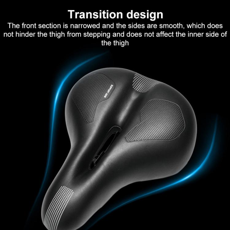 Mountain Bike Shock-absorbing Spring Seat Saddle(Black) by bashfashion