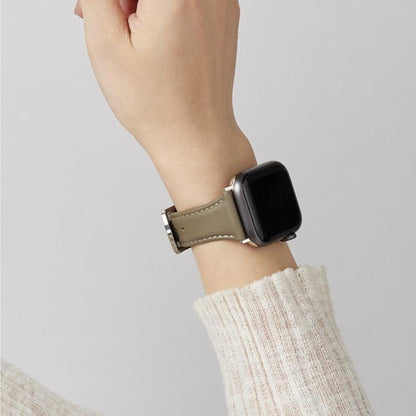 For Apple Watch 46mm / 49mm / 45mm / 44mm Small Waist Drop Buckle Genuine Leather Watch Band(Pink) by bashfashion