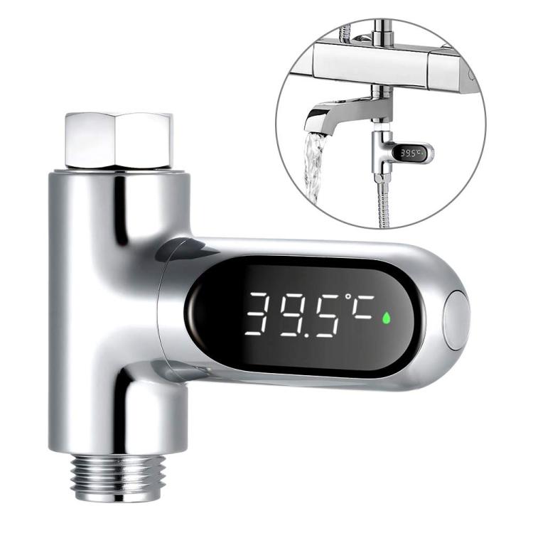 BD-LS-01 Second Generation LED Digital Display Shower Water Thermometer(Plating) by bashfashion