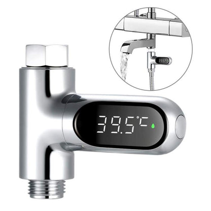 BD-LS-01 Second Generation LED Digital Display Shower Water Thermometer(Plating) by bashfashion
