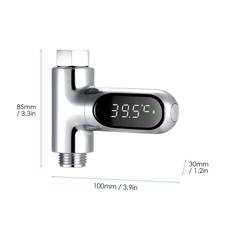 BD-LS-01 Second Generation LED Digital Display Shower Water Thermometer(Plating) by bashfashion