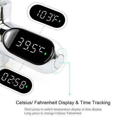 BD-LS-01 Second Generation LED Digital Display Shower Water Thermometer(Plating) by bashfashion