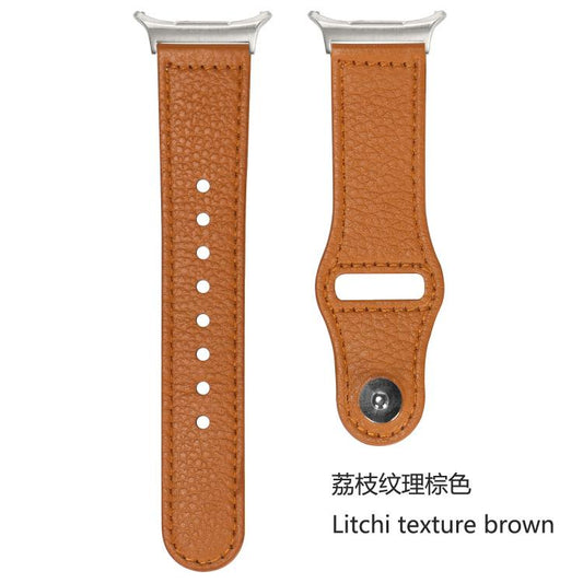 For Samsung Galaxy Watch Ultra 47mm / Ultra 2025 Rivet Reverse Buckle Leather Watch Band(Litchi Texture Brown) by bashfashion
