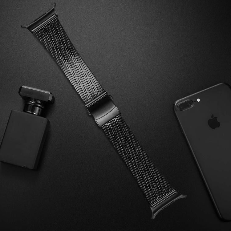 For Samsung Galaxy Watch Ultra 47mm / Ultra 2025 Turtle Buckle Five Beads Stainless Steel Watch Band(Black) by bashfashion