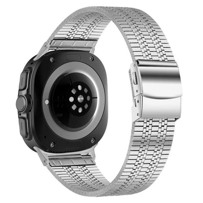 For Samsung Galaxy Watch Ultra 47mm / Ultra 2025 Turtle Buckle Five Beads Stainless Steel Watch Band(Silver) by bashfashion