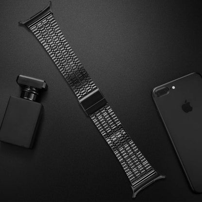 For Samsung Galaxy Watch Ultra 47mm / Ultra 2025 Seven Beads Buckle Stainless Steel Watch Band(Black) by bashfashion