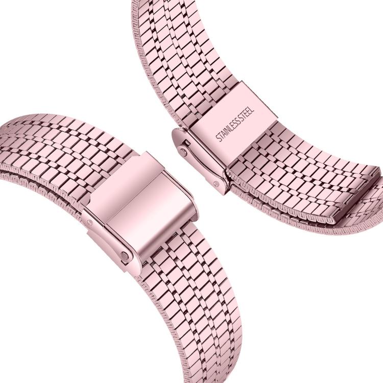 For Samsung Galaxy Watch Ultra 47mm / Ultra 2025 Seven Beads Buckle Stainless Steel Watch Band(Rose Pink) by bashfashion