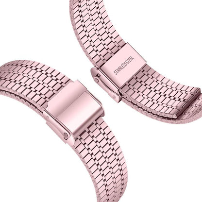 For Samsung Galaxy Watch Ultra 47mm / Ultra 2025 Seven Beads Buckle Stainless Steel Watch Band(Rose Pink) by bashfashion