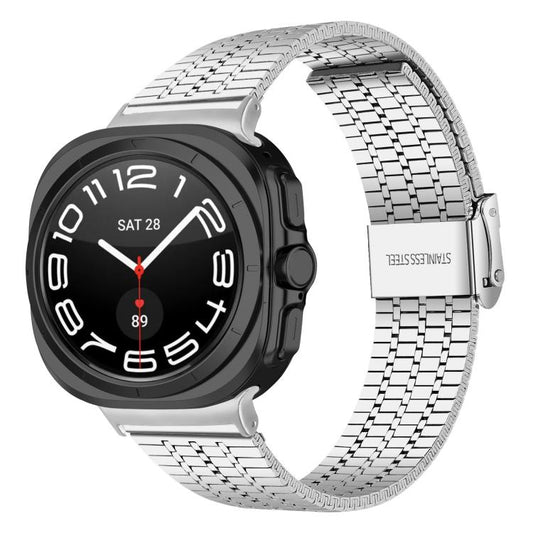 For Samsung Galaxy Watch Ultra 47mm / Ultra 2025 Seven Beads Buckle Stainless Steel Watch Band(Silver) by bashfashion
