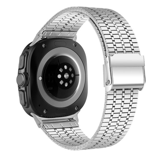 For Samsung Galaxy Watch Ultra 47mm / Ultra 2025 Seven Beads Buckle Stainless Steel Watch Band(Silver) by bashfashion
