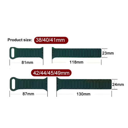 For Apple Watch 38 / 40 / 41 / S10 42mm xDfind Magnetic Three-bead Silicone Watch Band(Black Red) by xDfind