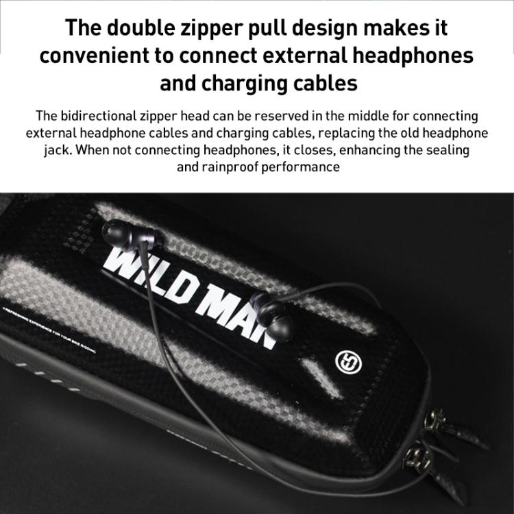 WILD MAN E5S Mountain Bicycle Front Bag EVA Hard Shell Bag(Black) by WILD MAN