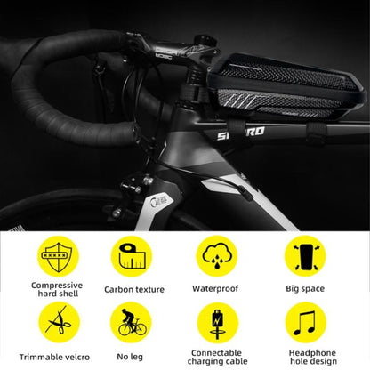 WILD MAN E5S Mountain Bicycle Front Bag EVA Hard Shell Bag(Black) by WILD MAN