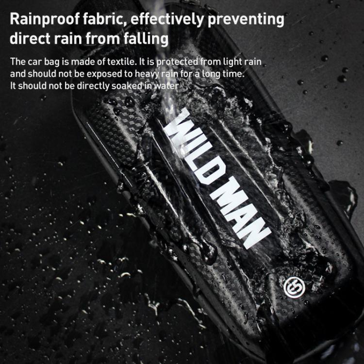 WILD MAN E5S Mountain Bicycle Front Bag EVA Hard Shell Bag(Black) by WILD MAN