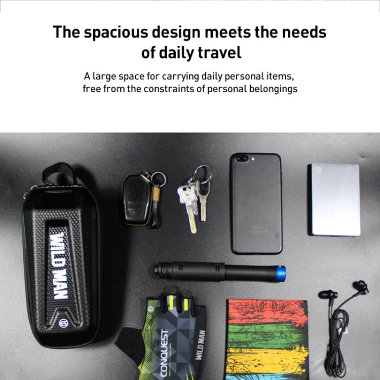 WILD MAN E5S Mountain Bicycle Front Bag EVA Hard Shell Bag(Black) by WILD MAN