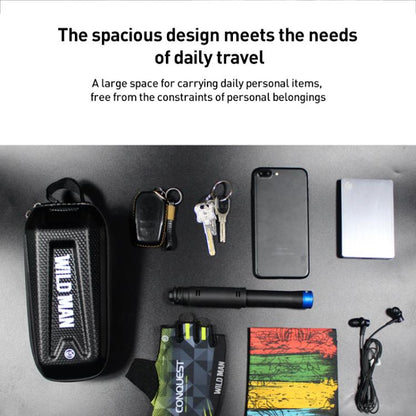 WILD MAN E5S Mountain Bicycle Front Bag EVA Hard Shell Bag(Black) by WILD MAN