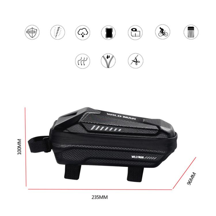 WILD MAN ES5 Basic Mountain Bicycle EVA Hard Shell Bag Bike Front Top Tube Bag(Black) by WILD MAN