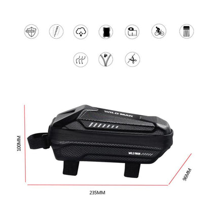 WILD MAN ES5 Basic Mountain Bicycle EVA Hard Shell Bag Bike Front Top Tube Bag(Black) by WILD MAN