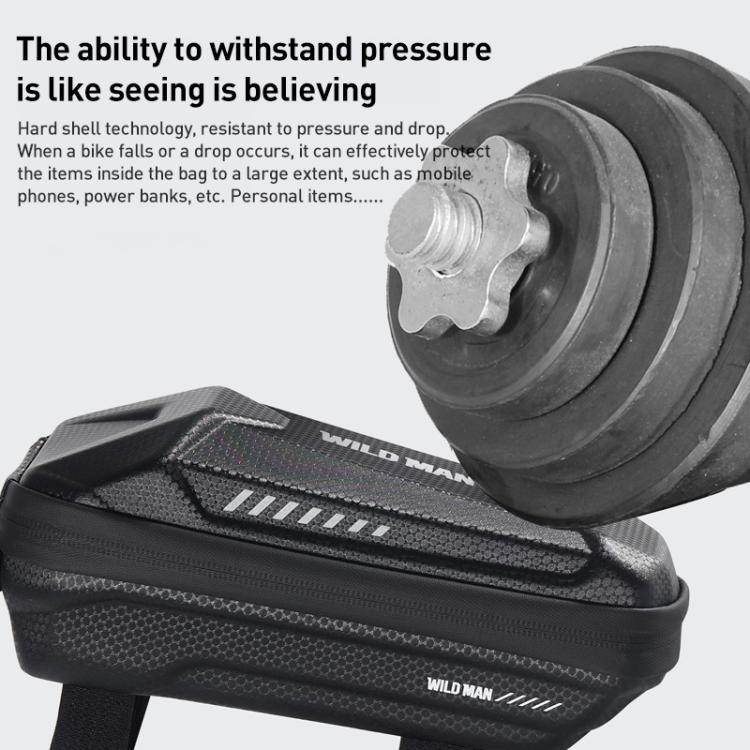 WILD MAN ES5 Basic Mountain Bicycle EVA Hard Shell Bag Bike Front Top Tube Bag(Black) by WILD MAN