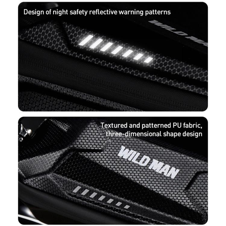 WILD MAN ES5 Basic Mountain Bicycle EVA Hard Shell Bag Bike Front Top Tube Bag(Black) by WILD MAN