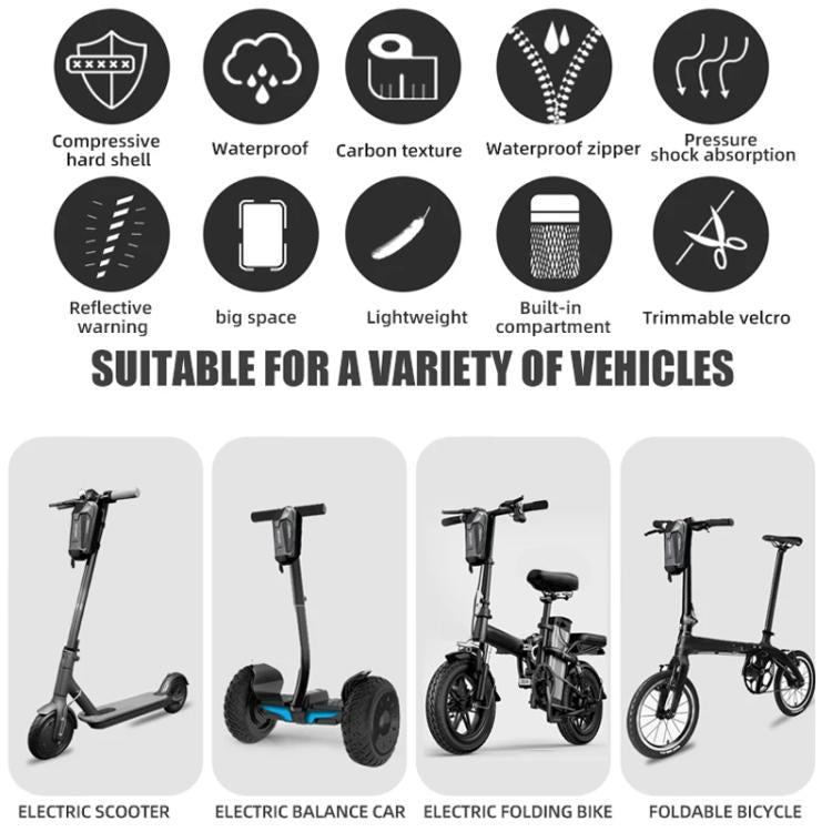 WILD MAN ES8 PLUS Electric Scooter EVA Hard Shell Handlebar Bag(Black) by WILD MAN