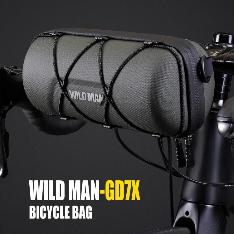 WILD MAN GD7X Mountain Bicycle EVA Hard Shell Handlebar Bag Quick Release Bracket(Black) by WILD MAN