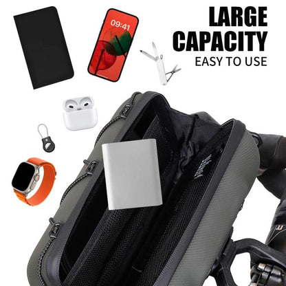 WILD MAN GD7X Mountain Bicycle EVA Hard Shell Handlebar Bag Quick Release Bracket(Black) by WILD MAN