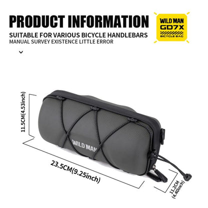 WILD MAN GD7X Mountain Bicycle EVA Hard Shell Handlebar Bag Quick Release Bracket(Black) by WILD MAN