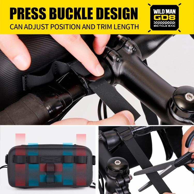 WILD MAN GD8 Mountain Bicycle EVA Hard Shell Handlebar Bag(Black) by WILD MAN