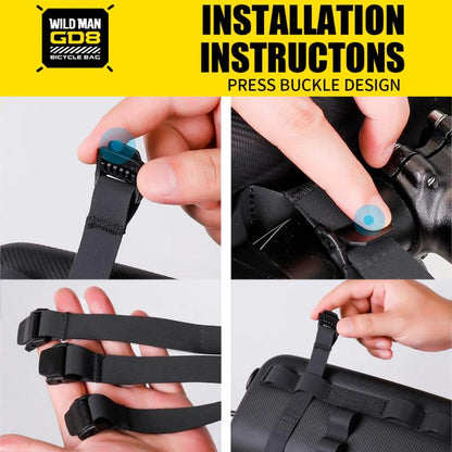 WILD MAN GD8 Mountain Bicycle EVA Hard Shell Handlebar Bag(Army Green) by WILD MAN