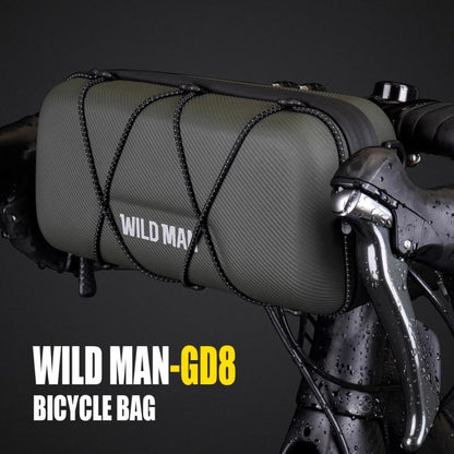 WILD MAN GD8 Mountain Bicycle EVA Hard Shell Handlebar Bag(Black) by WILD MAN